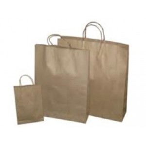 BROWN PAPER BAG - WITH HANDLES 